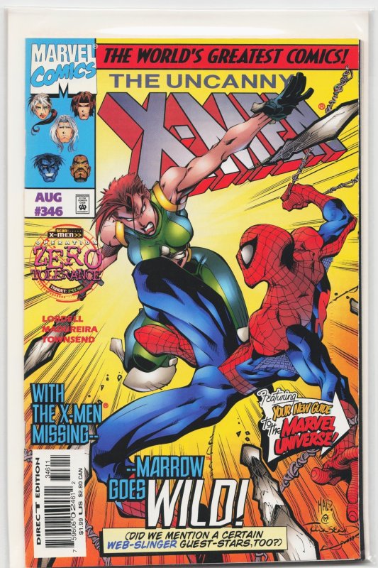 The Uncanny X-Men #346 (Marvel Comics, 1997), raw, ungraded comic book — front cover