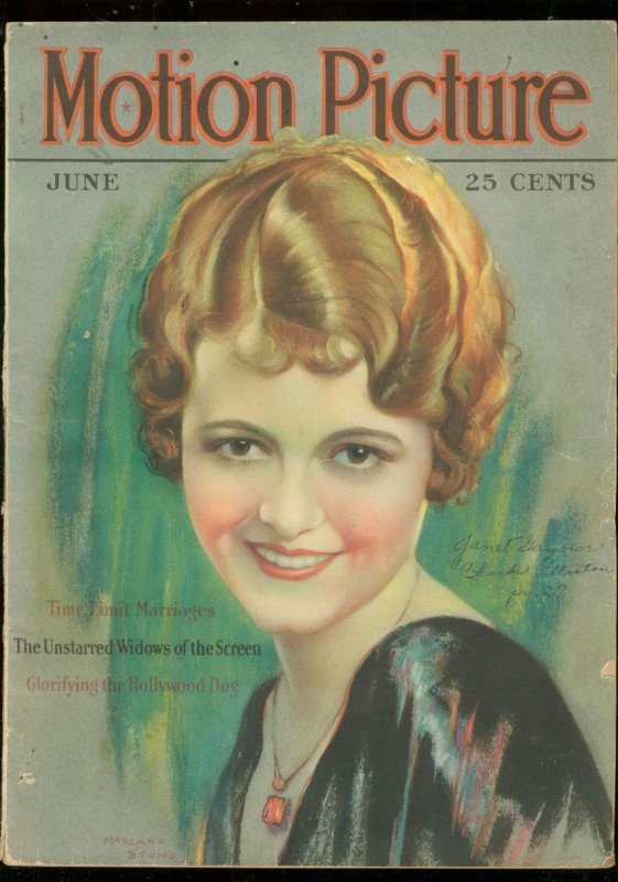 MAG: Motion Pictures June 1928-Janet Gaynor-Tim McCOY-SILENT VG, raw comic book in VG condition — front cover