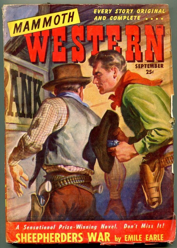 Pulp: Mammoth Western Pulp September 1948- Last Trail- Sheepherders War VG (1948), raw comic book in VG condition — front cover