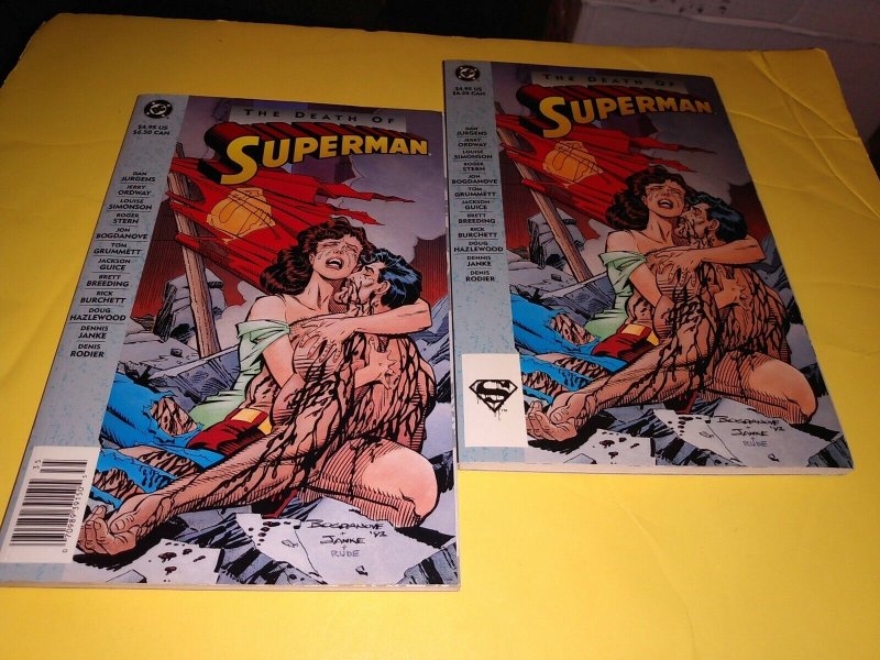 1992 Death OF Superman TPB 1 Newsstand and Direct mkt Editions VF (1992), raw comic book in VF condition — front cover