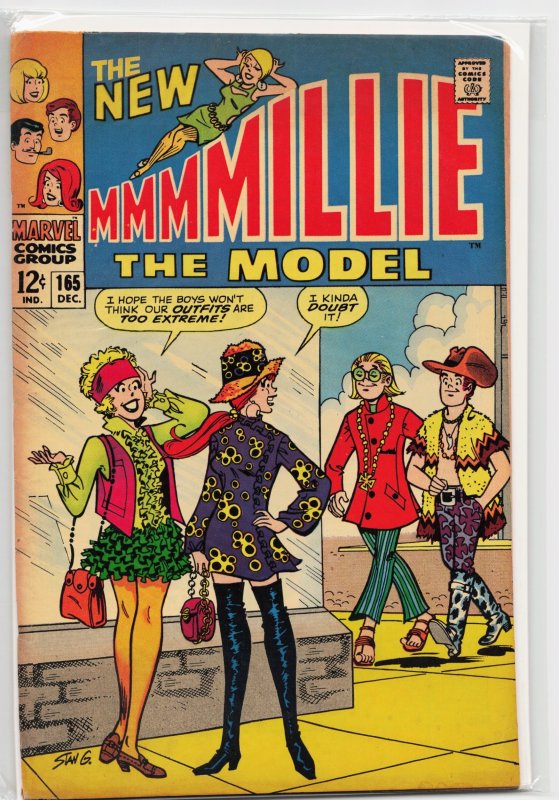 Millie the Model #165 (Marvel Comics, 1968), raw, ungraded comic book — front cover