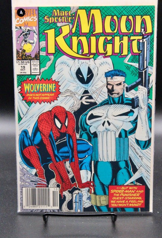 Marc Spector: Moon Knight #19 (Marvel Comics, 1990), raw, ungraded comic book — front cover