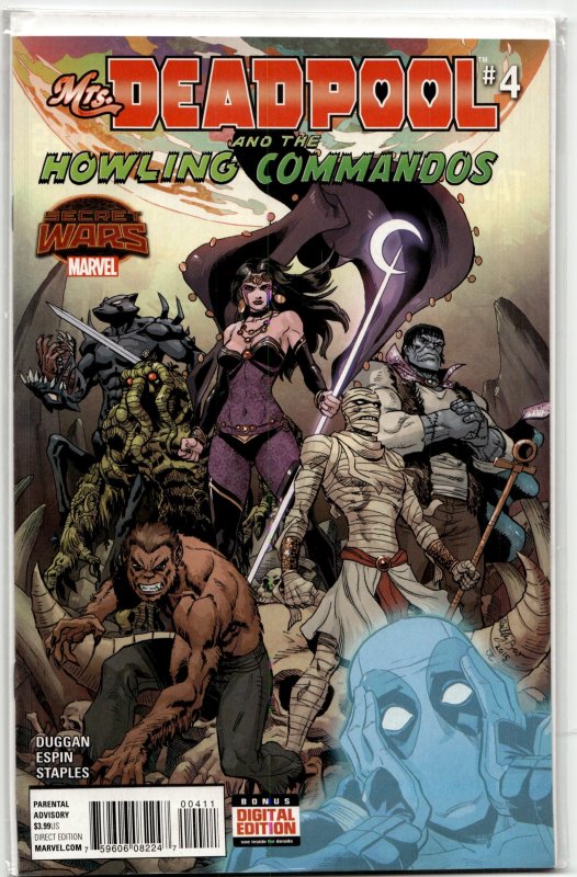 Mrs. Deadpool and the Howling Commandos #4 (Marvel Comics, 2015), raw, ungraded comic book — front cover