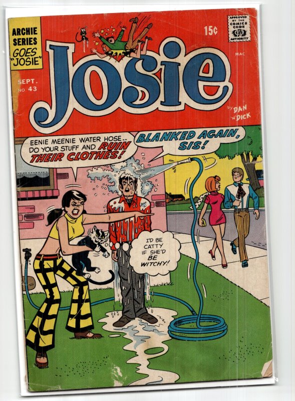 Josie #43 (1969), raw, ungraded comic book — front cover