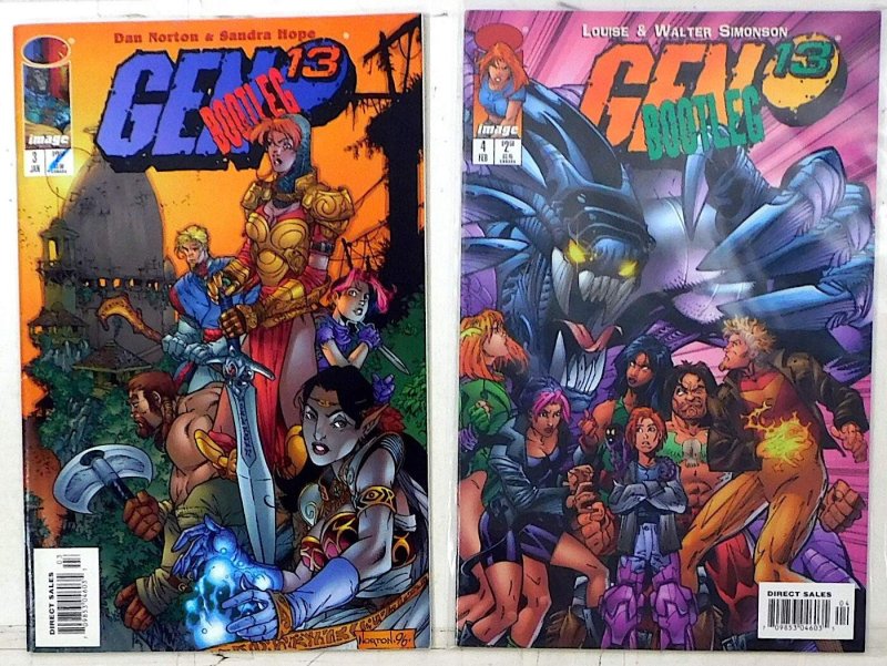 Gen 13 Bootleg Lot of 2 #3, 4 (1997) Image Comics 1st Print Comic Books (Image Comics, 1997), raw, ungraded comic book — front cover