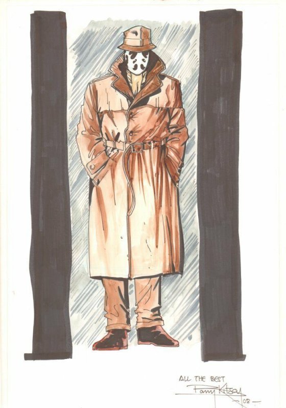 Rorschach from Watchmen Color Commission - 2008 Signed art by Barry Kitson (2008), raw, ungraded comic book — front cover