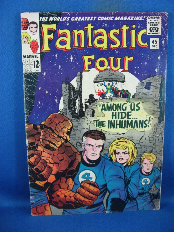 Fantastic Four #45 (Marvel Comics, 1965), raw comic book in VG condition — front cover