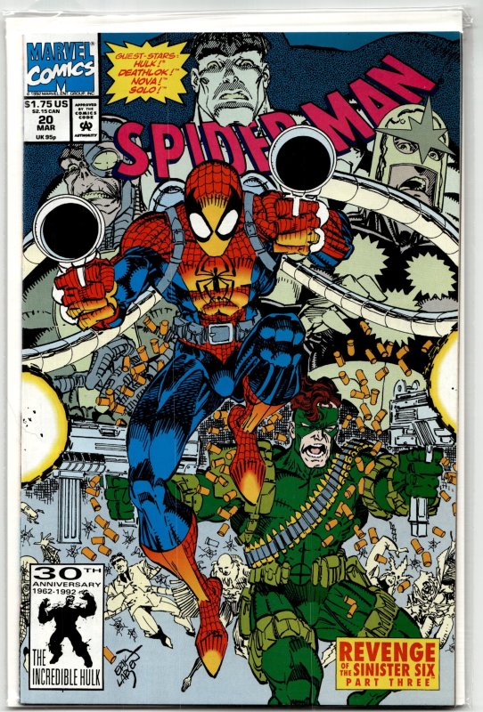 Spider-Man #20 (Marvel Comics, 1992), raw, ungraded comic book — front cover