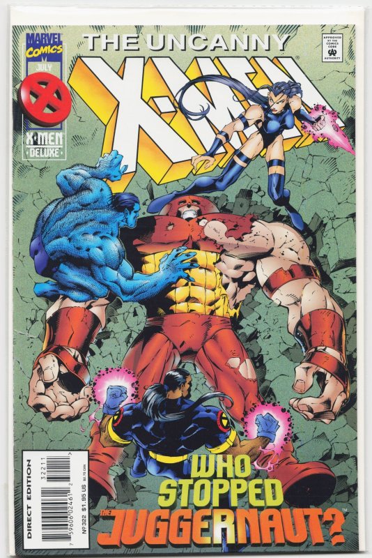 The Uncanny X-Men #322 (Marvel Comics, 1995), raw, ungraded comic book — front cover