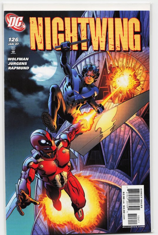Nightwing #126 (DC Comics, 2007), raw, ungraded comic book — front cover