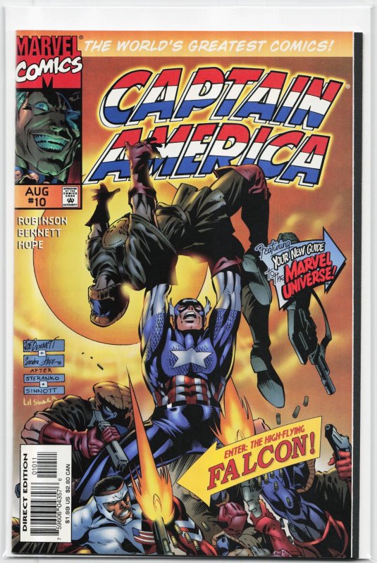 Captain America #10 (Marvel Comics, 1997), raw, ungraded comic book — front cover