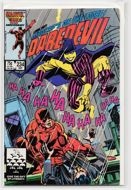 Daredevil #234 (Marvel Comics, 1986), raw, ungraded comic book — front cover