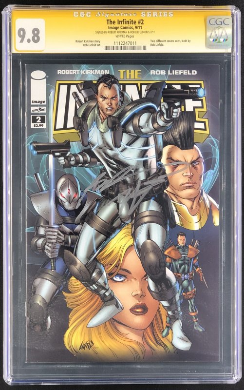 The Infinite #2, CGC 9.8 graded comic book, Signature Series label — front cover in its holder