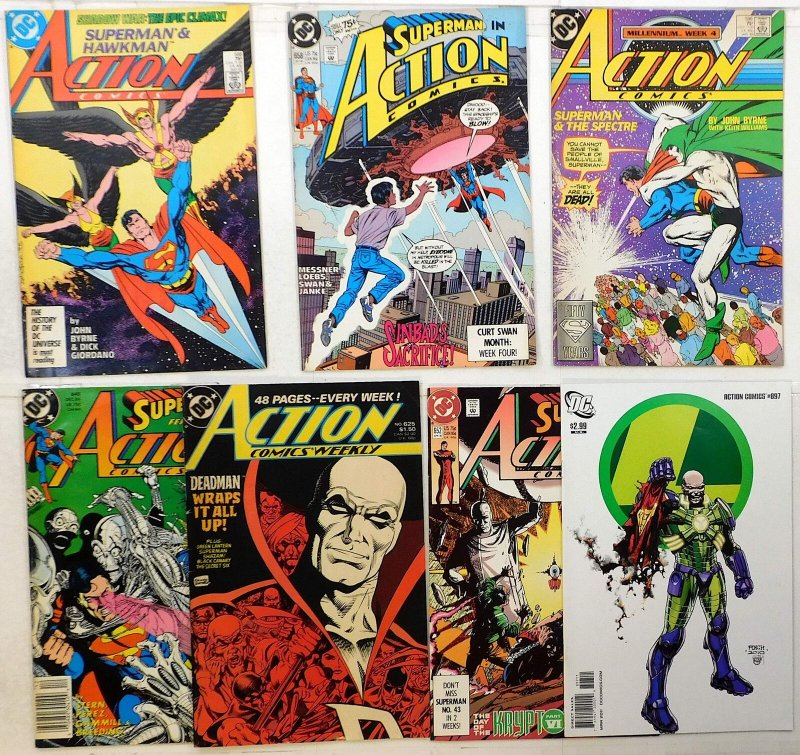 Action Comics Lot 6 #588, 596, 648, 658, 897, 625 1987 DC Hawkwoman Comic Books (DC Comics, 1987), raw, ungraded comic book — front cover