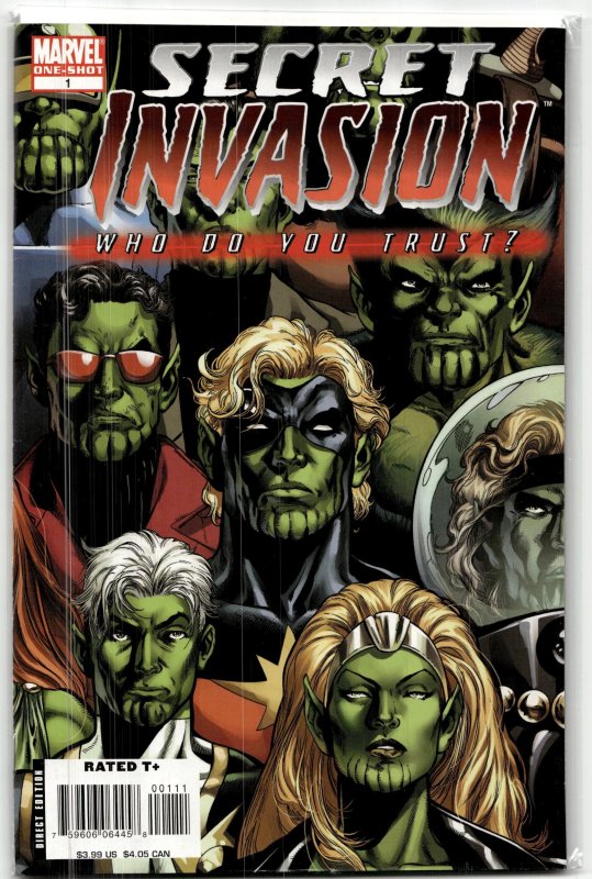 Secret Invasion: Who Do You Trust? (2008) Captain Marvel (Marvel Comics, 2008), raw, ungraded comic book — front cover