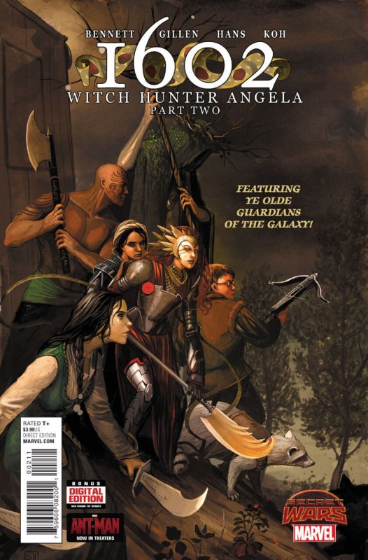 1602 Witch Hunter Angela #2 (2015), raw comic book in VF/NM condition — front cover