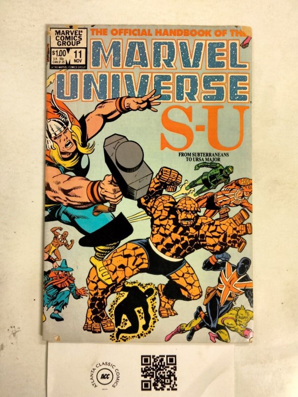 Official Handbook of the Marvel Universe #11 (Marvel Comics, 1983), raw comic book in NM condition — front cover