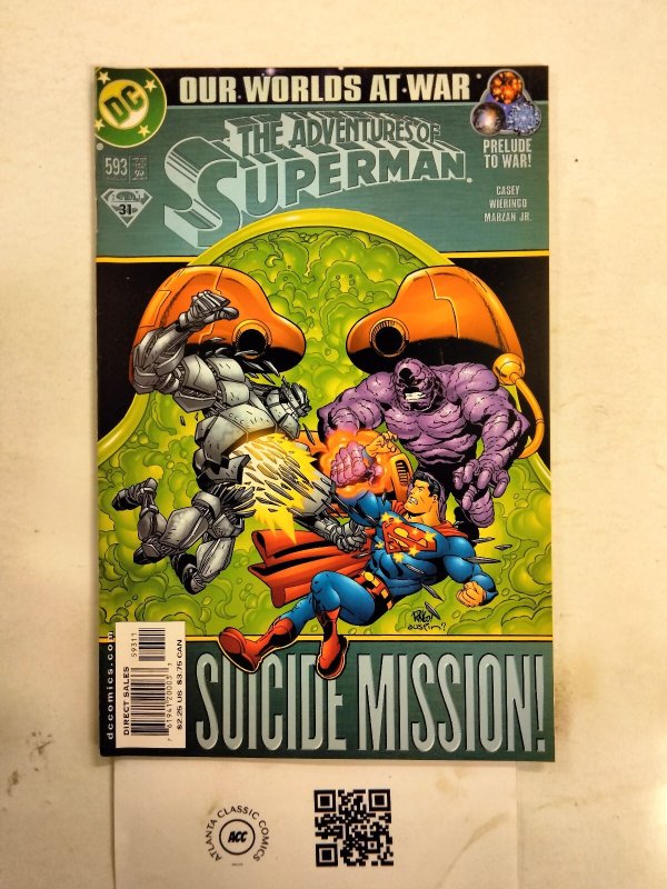 Adventures of Superman #593 (DC Comics), raw comic book in NM condition — front cover