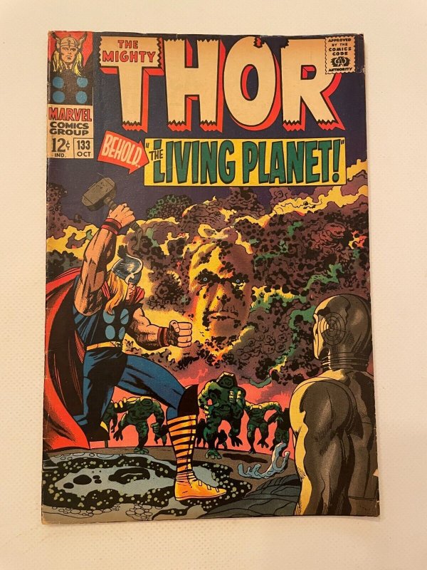 The Mighty Thor #133 (Marvel Comics), raw comic book in VF- condition — front cover