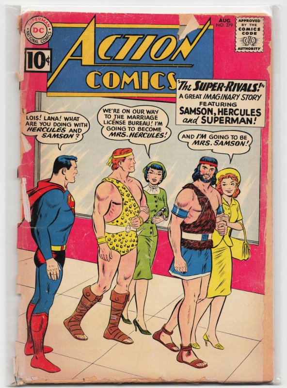 Action Comics #279 (DC Comics, 1961), raw, ungraded comic book — front cover