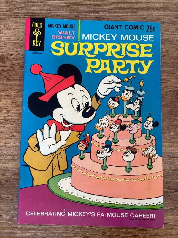 Mickey Mouse Surprise Party #1 (Gold Key Comics), raw comic book in VF condition — front cover