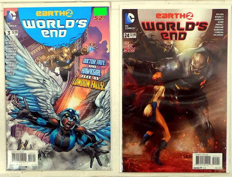 Earth 2 World's End Lot of 2 #3, 24 (2014) DC Comics 1st Print Comic Books (DC Comics, 2014), raw, ungraded comic book — front cover