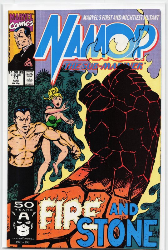 Namor, the Sub-Mariner #17 (Marvel Comics, 1991), raw, ungraded comic book — front cover