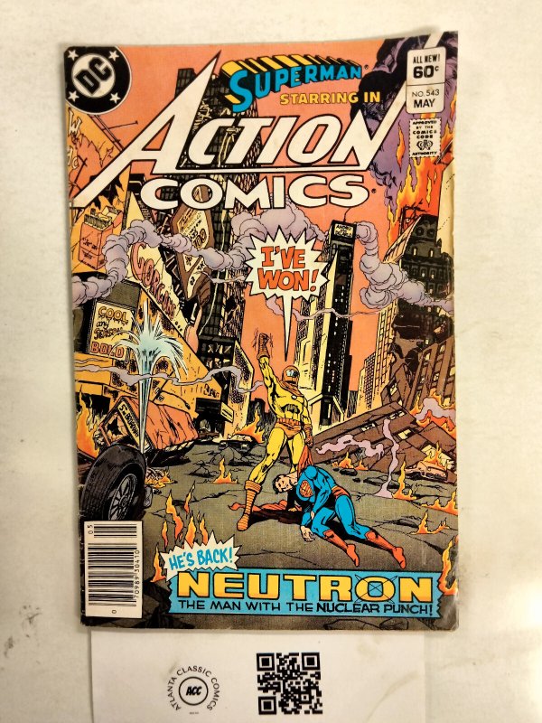 Action Comics #543 (DC Comics), raw comic book in VF condition — front cover