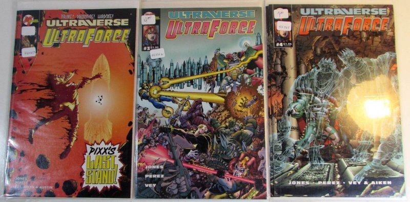 1994 Ultraverse UltraForce Lot of 4 #3, 4 x2, 5 Malibu Comic Books (1994), raw, ungraded comic book — front cover