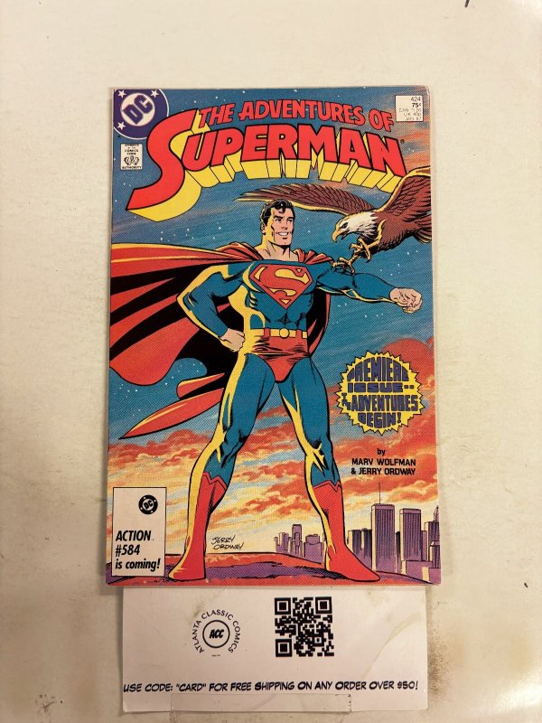 Adventures of Superman #424 (Marvel Comics), raw comic book in NM condition — front cover