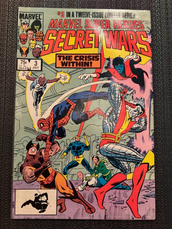 Marvel Super Heroes Secret Wars #3 (Marvel Comics, 1984), raw, ungraded comic book — front cover
