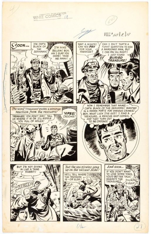 Whiz #129 (Fawcett Publications, 1951), raw, ungraded comic book — front cover