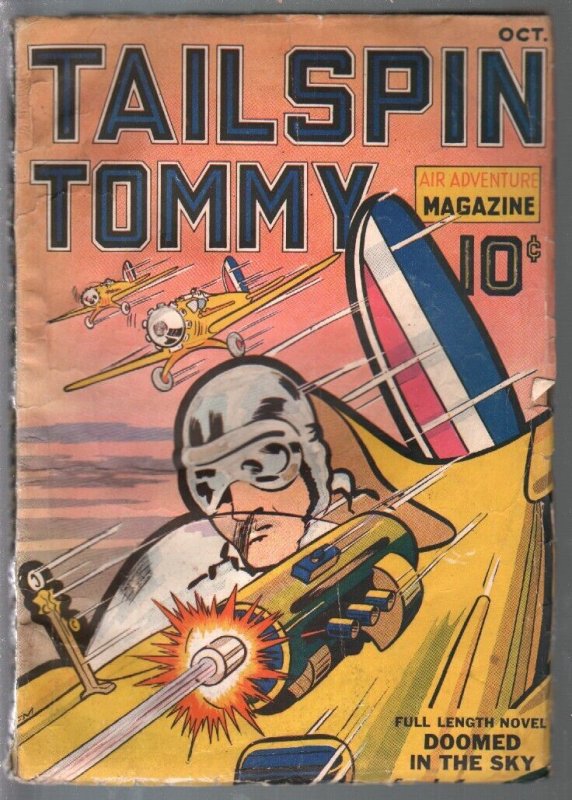 Pulp: Tailspin Tommy Air Adventure Magazine #1, raw comic book in VG- condition — front cover