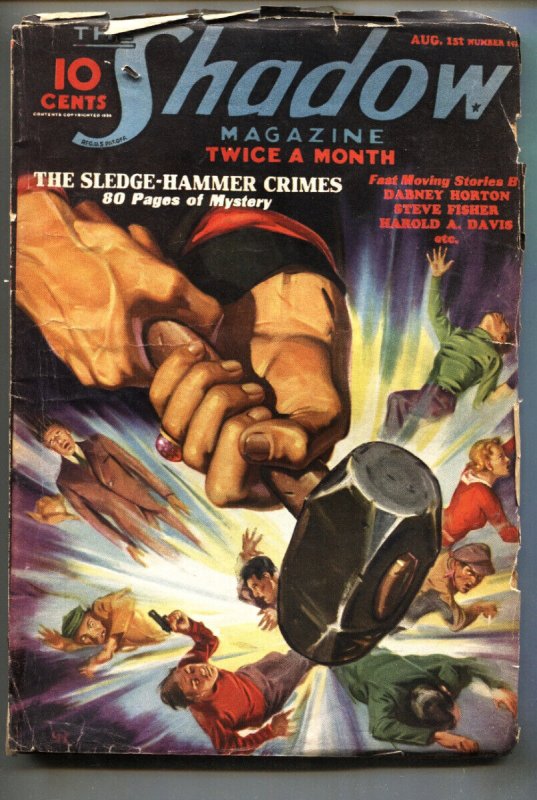 The Shadow Pulp Aug #1 (1936), raw comic book in VG- condition — front cover