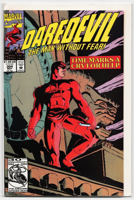 Daredevil #304 (Marvel Comics, 1992), raw, ungraded comic book — front cover