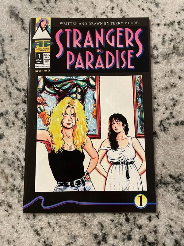 Strangers in Paradise #1, raw comic book in NM condition — front cover