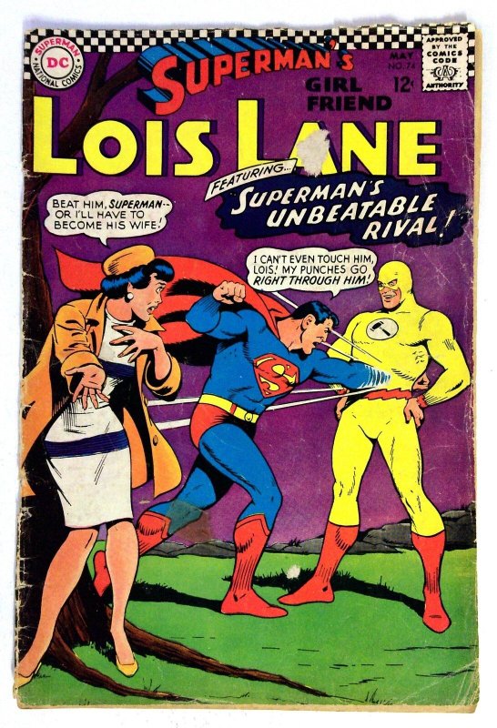 Superman's Girl Friend Lois Lane #74 (DC Comics, 1967), raw, ungraded comic book — front cover