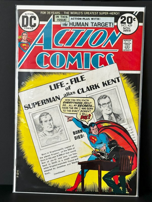 Action Comics #429 (DC Comics, 1973), raw, ungraded comic book — front cover
