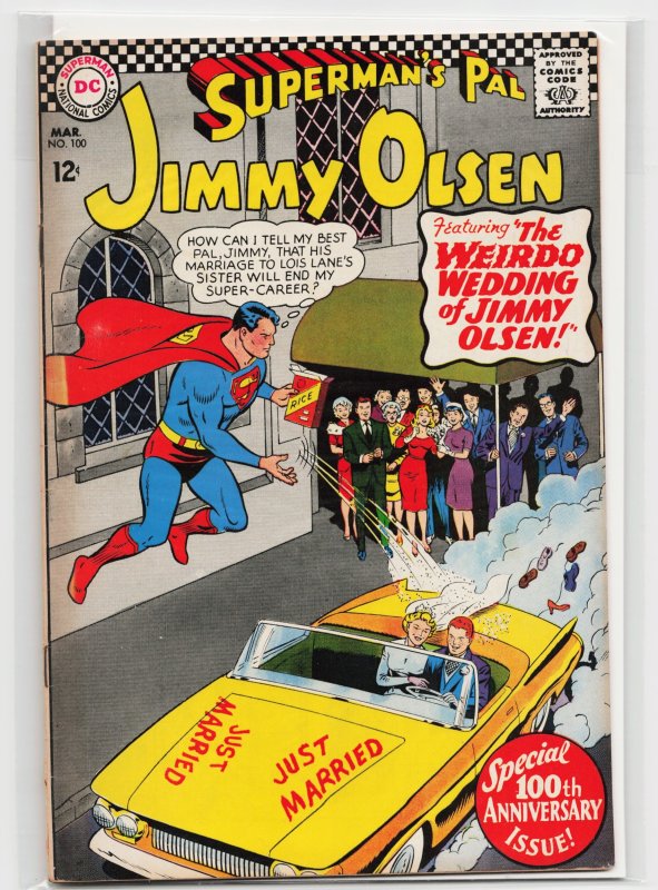 Superman's Pal, Jimmy Olsen #100 (DC Comics, 1967), raw, ungraded comic book — front cover