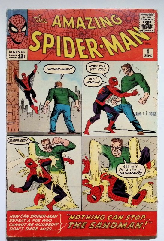 The Amazing Spider-Man #4 (Marvel Comics, 1963), raw, ungraded comic book — front cover