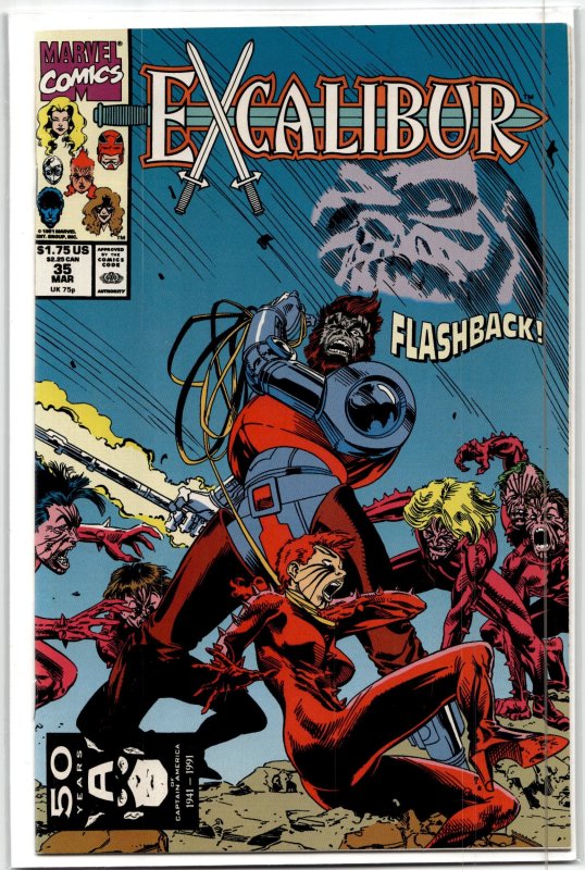 Excalibur #35 (Marvel Comics, 1991), raw, ungraded comic book — front cover