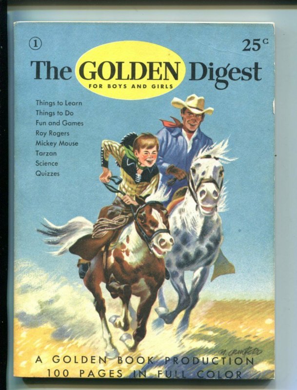 THE Golden Digest #1-1953-ROY Rogers-Tarzan-Mickey Mouse-Southern STATES-vf, raw, ungraded comic book — front cover
