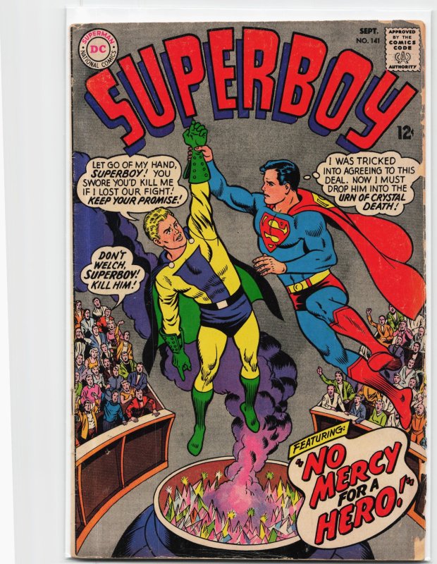 Superboy #141 (DC Comics, 1967), raw, ungraded comic book — front cover