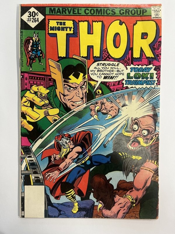 Thor #264 (Marvel Comics, 1977), raw comic book in VG+ condition — front cover
