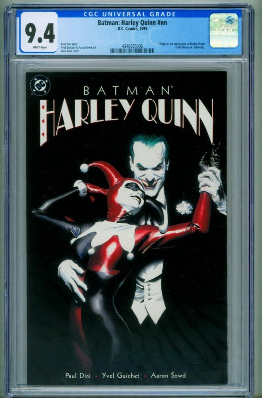 Batman: Harley Quinn #1 (DC Comics, 1999), CGC 9.4 graded comic book, Universal Blue label — front cover in its holder
