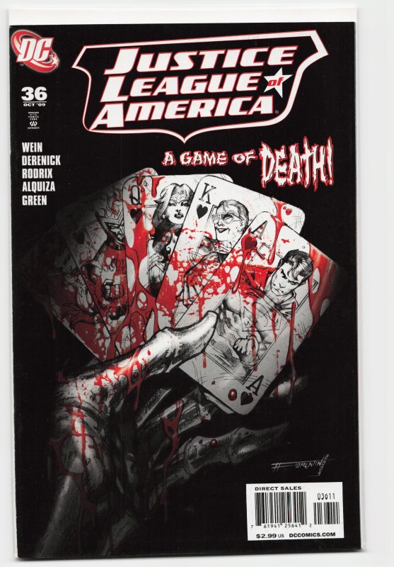 Justice League of America #36 (DC Comics, 2009), raw, ungraded comic book — front cover