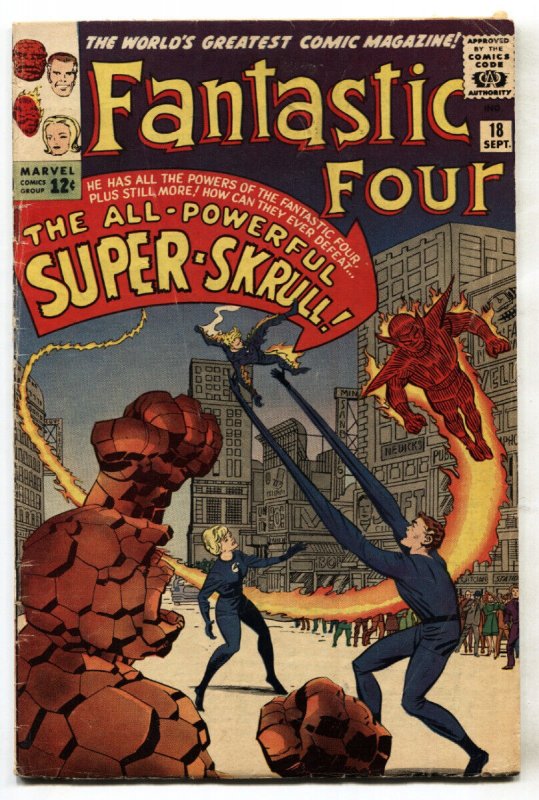 Fantastic Four #18 (Marvel Comics, 1963), raw comic book in VG+ condition — front cover