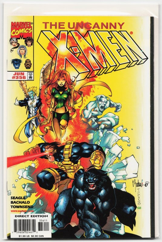 The Uncanny X-Men #356 (Marvel Comics, 1998), raw, ungraded comic book — front cover