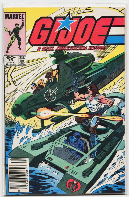 G.I. Joe: A Real American Hero #25 (Marvel Comics, 1984), raw, ungraded comic book — front cover
