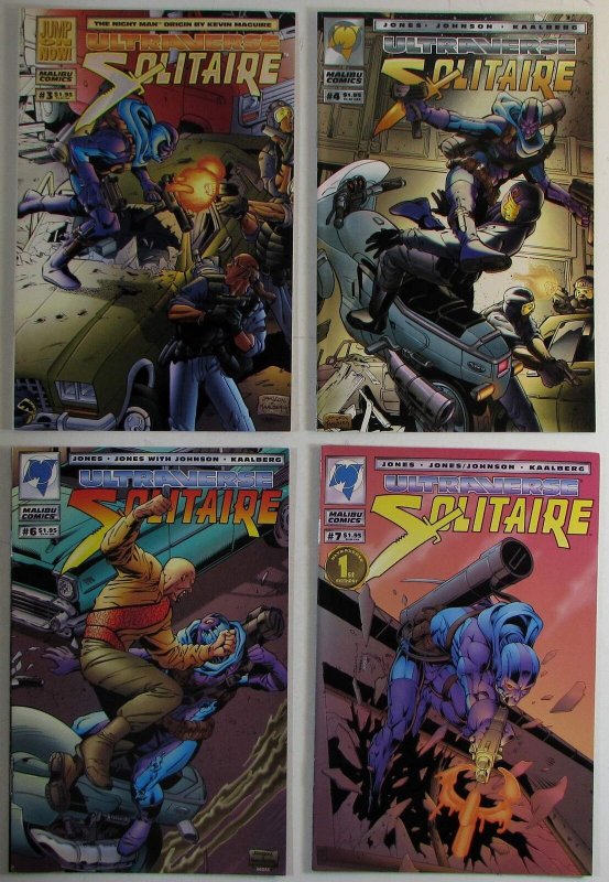 1994 Solitaire Lot of 4 #3, 4, 6, 7 Malibu Ultraverse Comic Books (1994), raw, ungraded comic book — front cover
